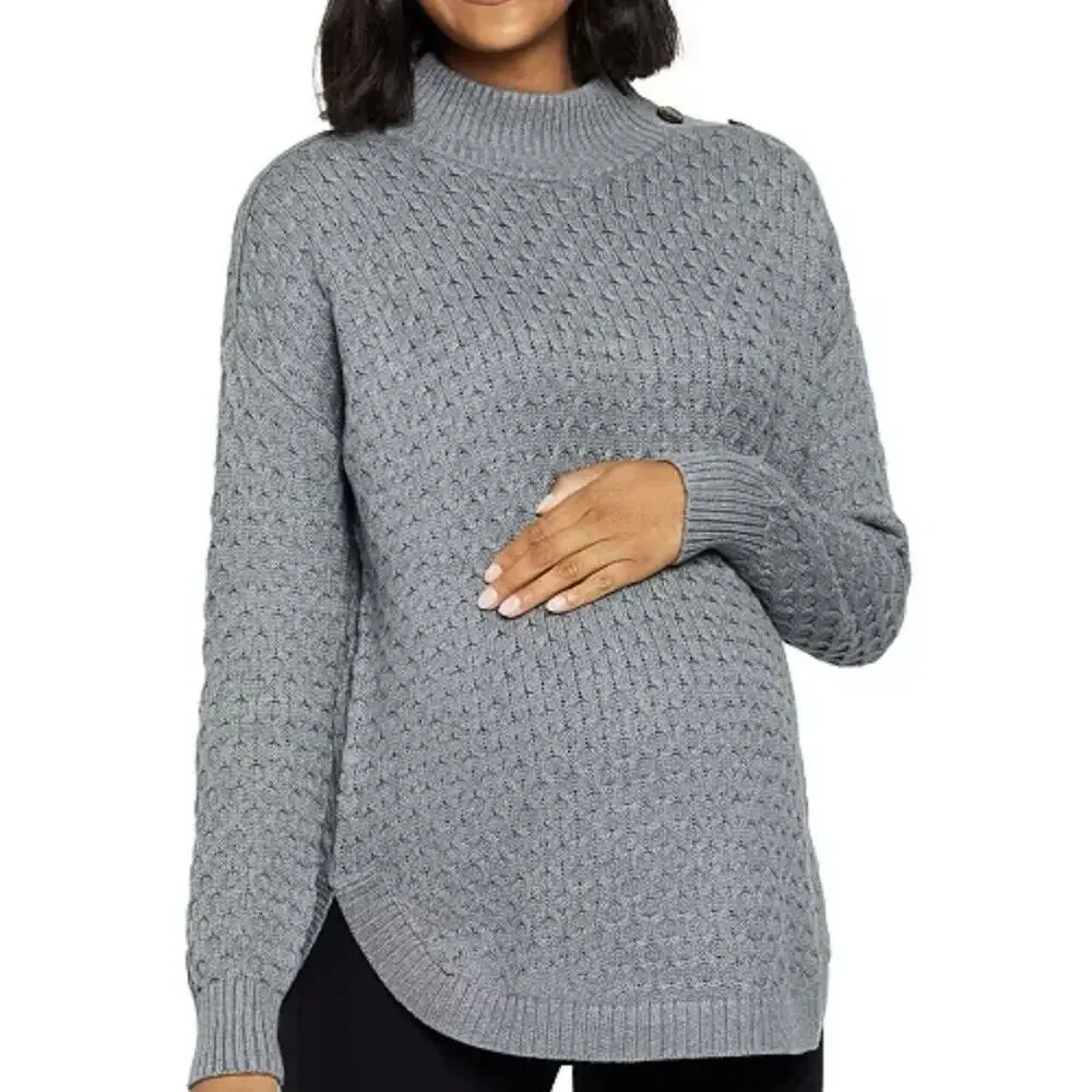 Motherhood Maternity Stitched Mock-Neck Maternity Sweater‎ Size 1X (MSRP $58)